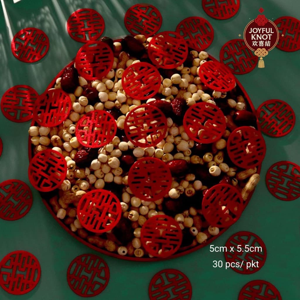 [SG READY STOCK] [30pcs] Chinese Wedding Double Happiness 囍 Mini Hand Throw | Guo Da Li Decoration 手撒迷你小喜字 – view 3