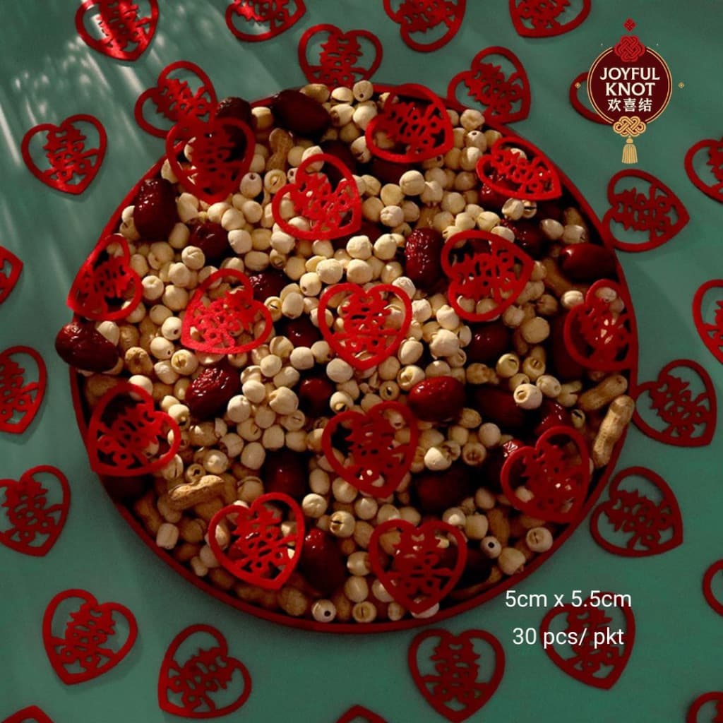 [SG READY STOCK] [30pcs] Chinese Wedding Double Happiness 囍 Mini Hand Throw | Guo Da Li Decoration 手撒迷你小喜字 – view 4