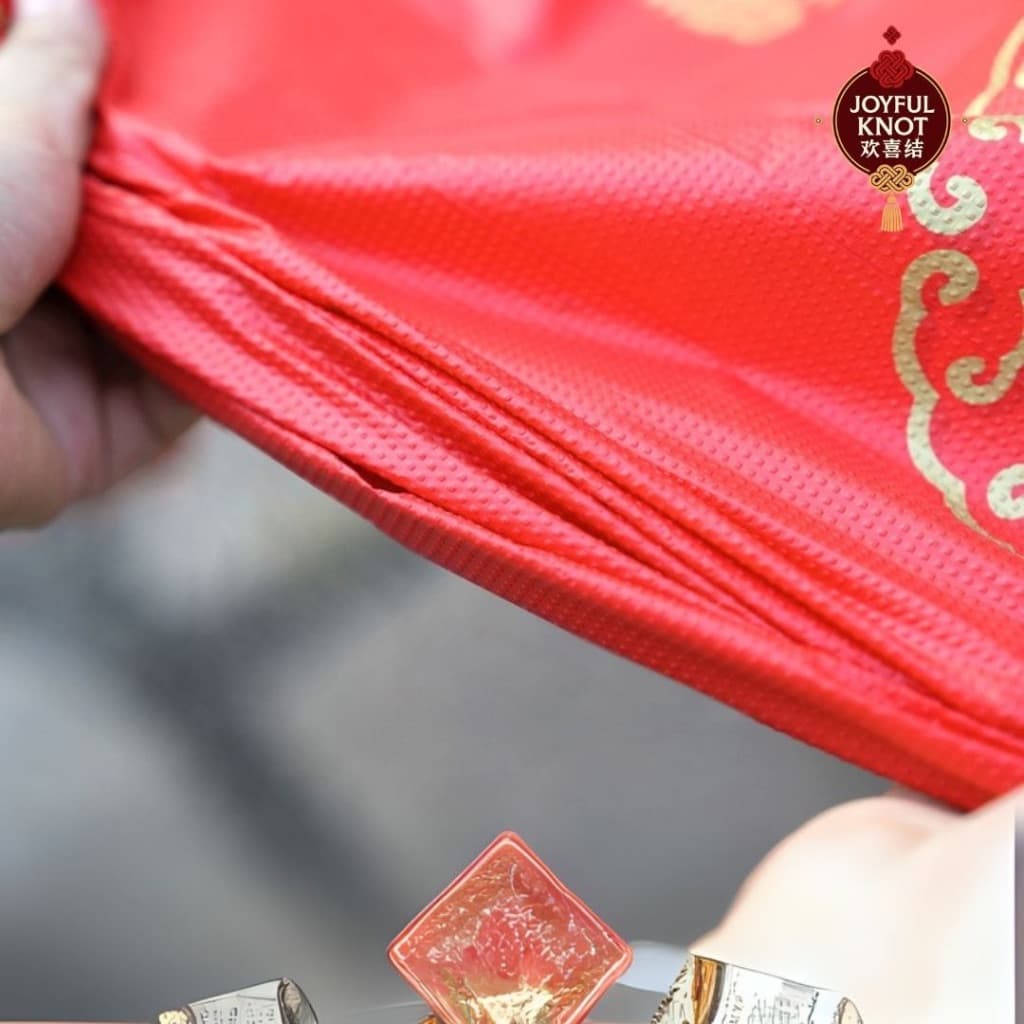 [SG READY STOCK] Chinese Wedding Red Xi Table Cloth [2PCS] | Double Happiness Disposable Round & Rectangle Cover 结婚一次性桌布 – view 4