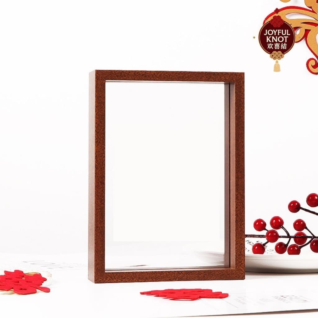 [SG READY STOCK] Double Glass Wood Frame | Chinese Wedding Decoration Frame | Double Happiness Xi Frame 新人喜字相框相框 – view 4