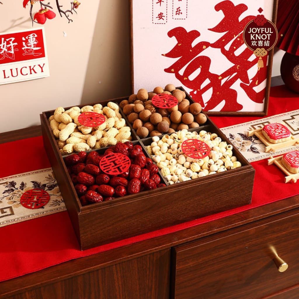 [SG READY STOCK]  Premium Chinese Wedding Dried Fruits Nuts & Snacks Box | Chinese Engagement & Room Decoration Box 结婚果盘 – view 3