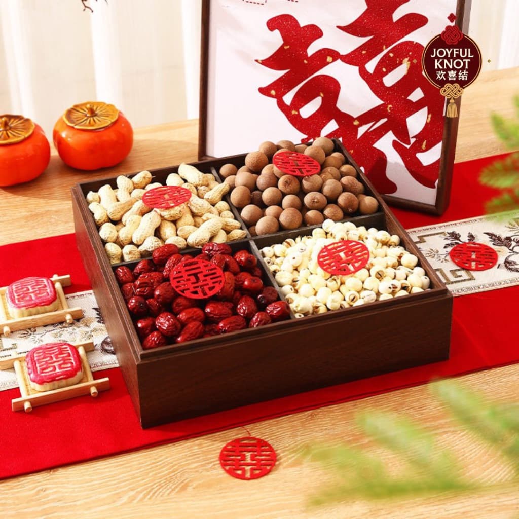[SG READY STOCK]  Premium Chinese Wedding Dried Fruits Nuts & Snacks Box | Chinese Engagement & Room Decoration Box 结婚果盘 – view 4