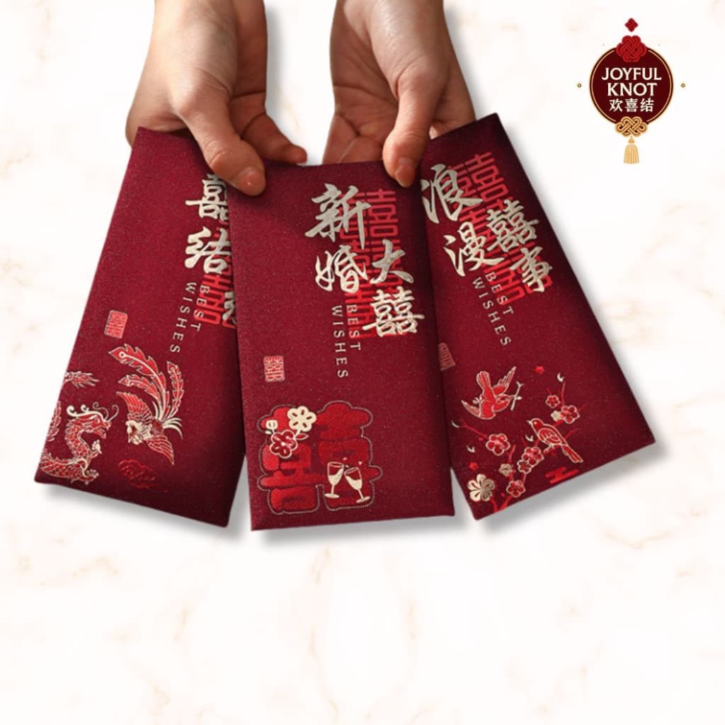 [SG READY STOCK] Premium Modern Wedding Red Packet | Double Happiness Angbao | Angpao/Angpow | 6pcs/Pack  结婚红包 双喜 喜字红包 – view 3