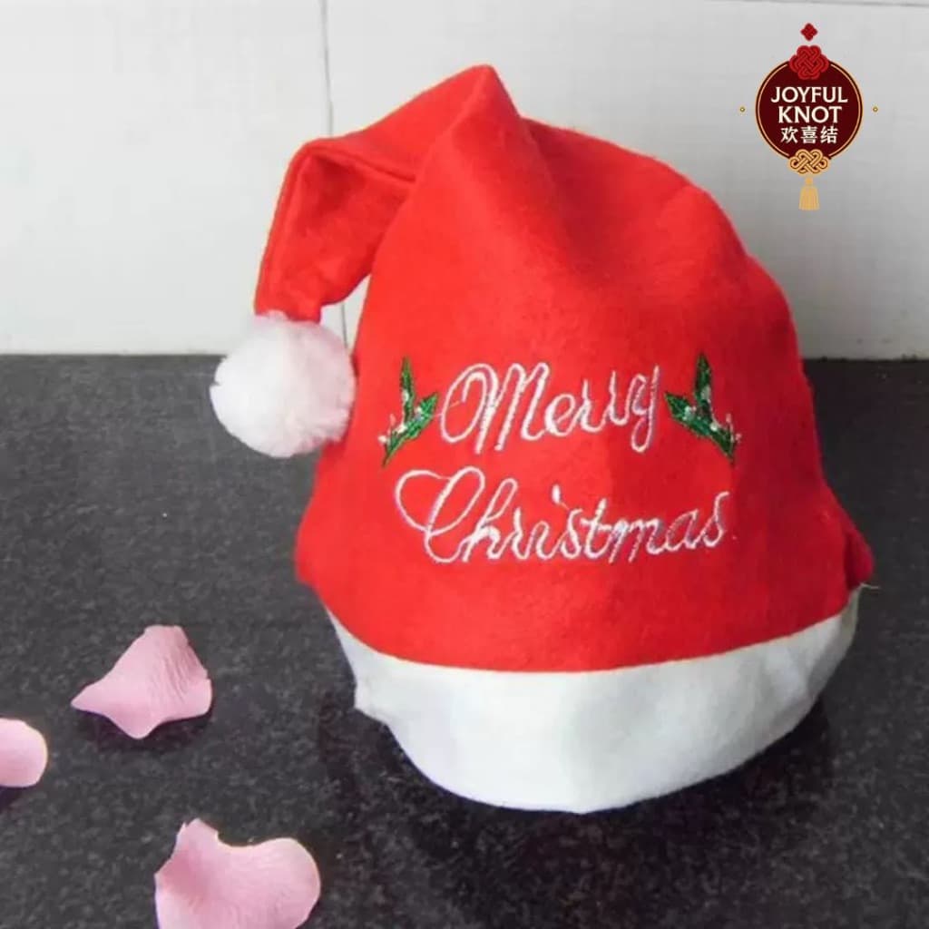 Santa Claus Hat Christmas Hat for Adults | Merry Christmas Hat | Snowflakes Hat 圣诞帽金雪花帽 – view 3
