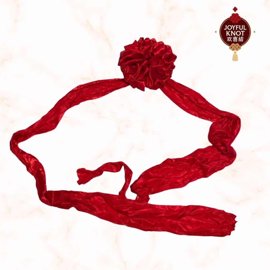 [SG READY STOCK] Chinese Wedding Red Flower Ball Red Cloth Ribbons for Door | Grand Opening Ribbon 花球门红布帘 – view 2