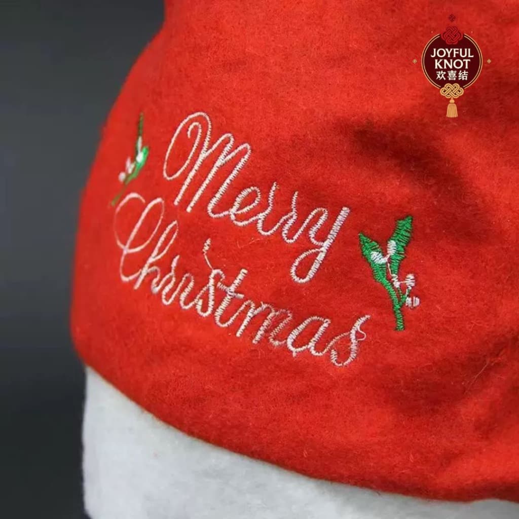 Santa Claus Hat Christmas Hat for Adults | Merry Christmas Hat | Snowflakes Hat 圣诞帽金雪花帽 – view 4